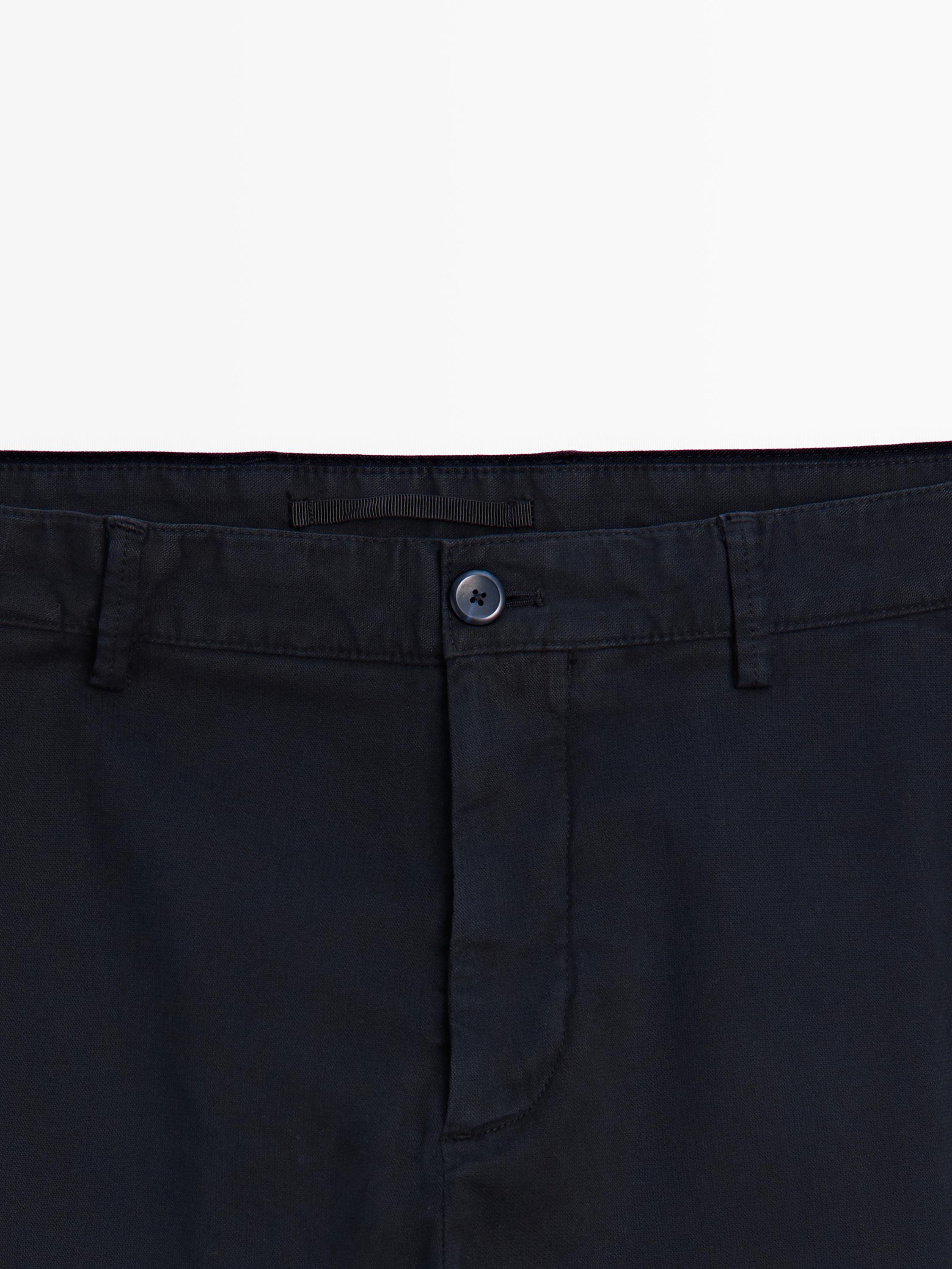 Slim-fit micro-textured trousers